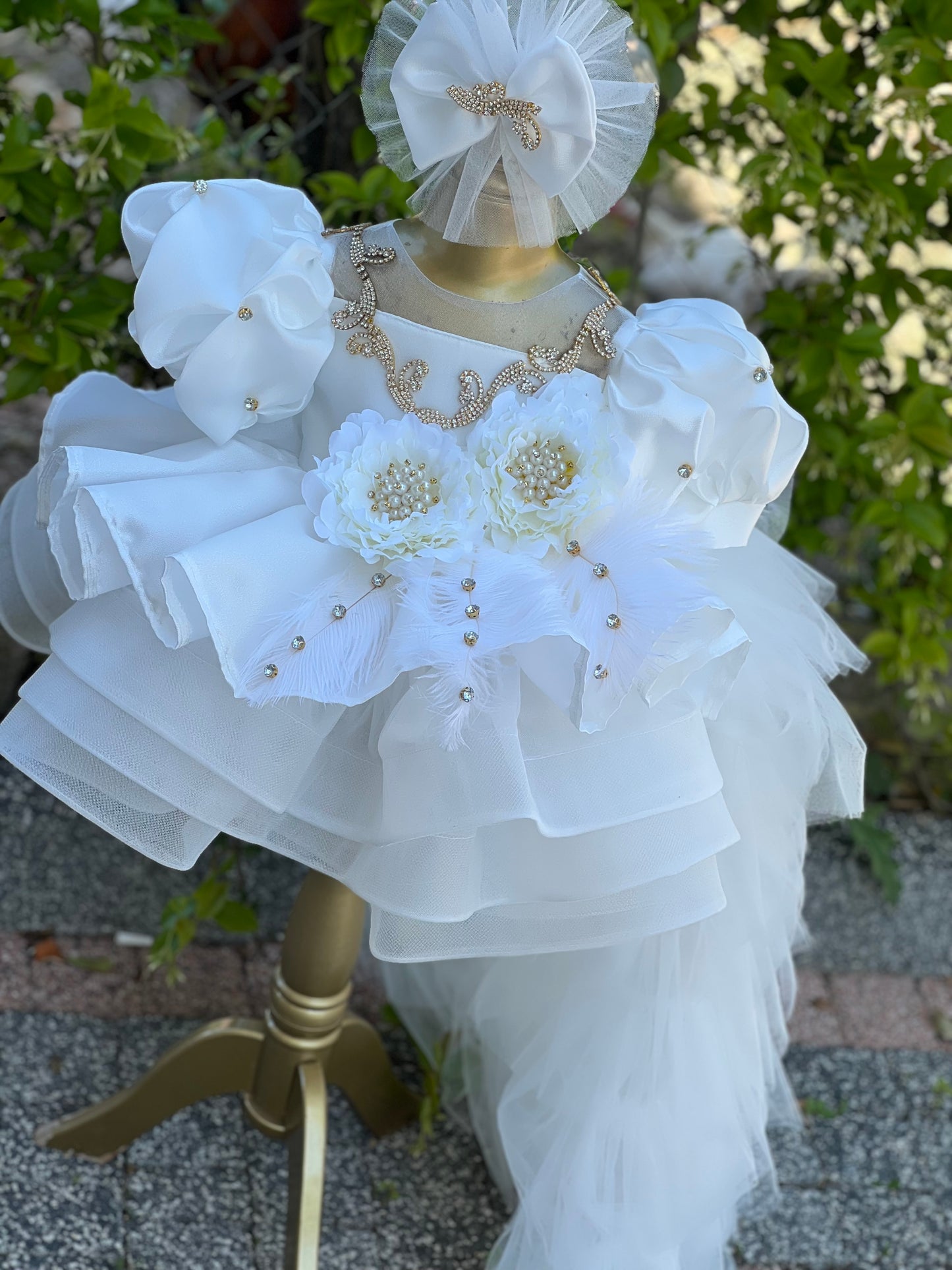 Flower Detailed Swarovski Stone Dress
