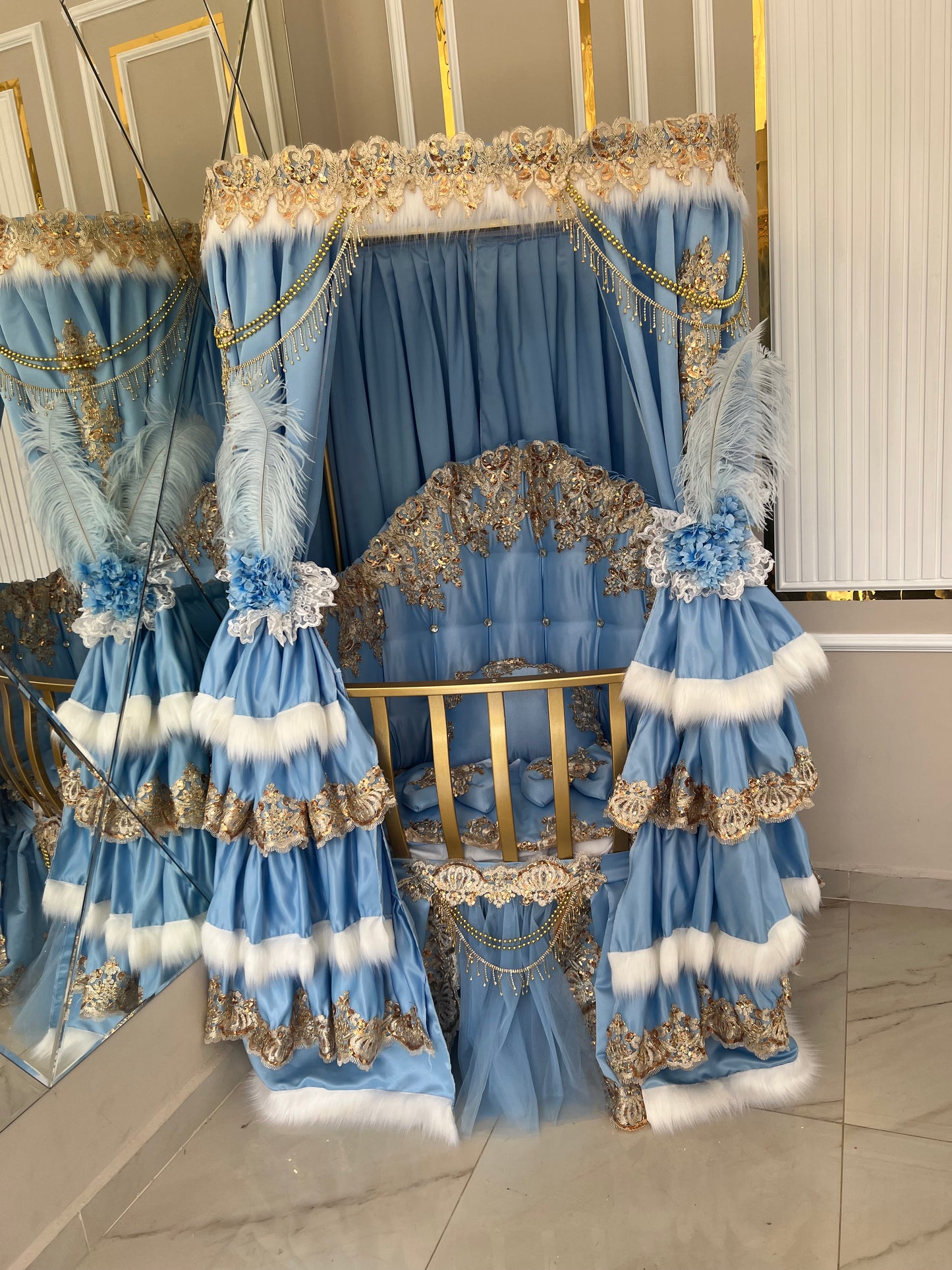 Royal Crib And Decor Blue And Gold