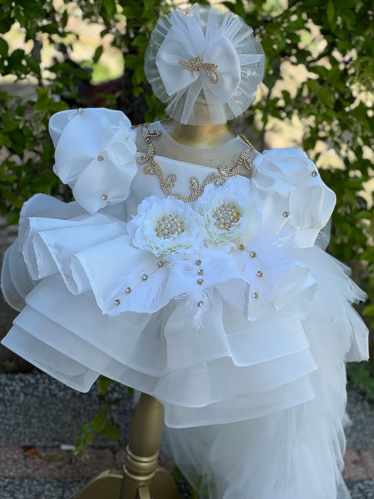 Flower Detailed Swarovski Stone Dress