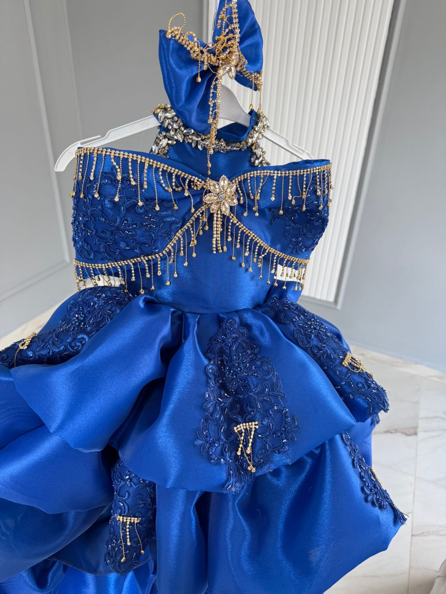 Elissa Dress Royal Blue Detail
