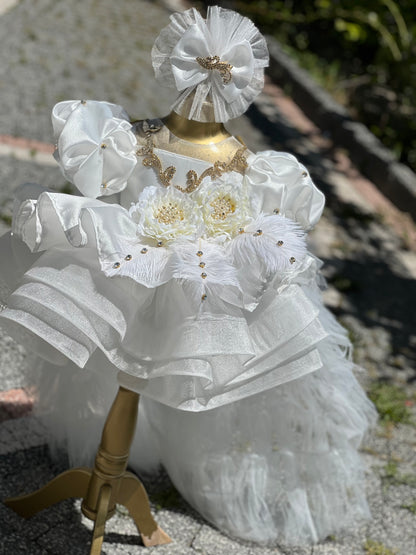 Flower Detailed Swarovski Stone Dress