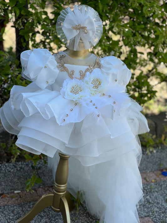 Flower Detailed Swarovski Stone Dress