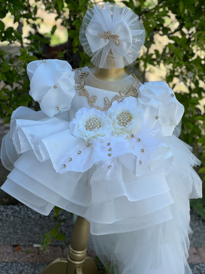 Flower Detailed Swarovski Stone Dress