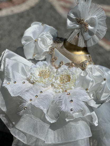 Flower Detailed Swarovski Stone Dress