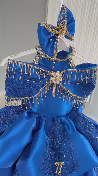 Elissa Dress Royal Blue Detail